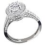 1ct Micropave Diamond Engagement Ring in 14k White Gold Image-2