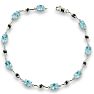 6ct Blue Topaz and Black Diamond Bracelet In Sterling Silver, 7 Inches Image-1