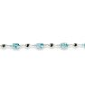 6ct Blue Topaz and Black Diamond Bracelet In Sterling Silver, 7 Inches Image-2