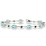 6ct Blue Topaz and Black Diamond Bracelet In Sterling Silver, 7 Inches Image-4