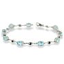 6ct Blue Topaz and Black Diamond Bracelet In Sterling Silver, 7 Inches Image-5