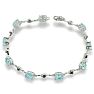 6ct Blue Topaz and Black Diamond Bracelet In Sterling Silver, 7 Inches Image-6