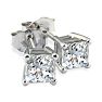 Our Finest Platinum 1/4ct Princess Diamond Stud Earrings. Image-1