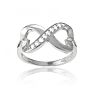Sterling Silver Infinity Heart CZ Ring, Sizes 5-10 Image-1