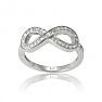 Modern Sterling Silver Infinity CZ Ring, Sizes 5-10 Image-1