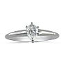 Cheap Engagement Rings, 1/3 Carat Pear Shape Diamond Solitaire Ring In 14K White Gold Image-1