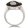 Black And White Diamond Heart Cocktail Ring Image-5