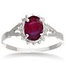 3/4ct Ruby and Diamond Starburst Ring in Sterling Silver Image-1
