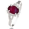 3/4ct Ruby and Diamond Starburst Ring in Sterling Silver Image-2