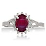 3/4ct Ruby and Diamond Starburst Ring in Sterling Silver Image-3