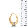 18 Karat Yellow Gold Overlay  Hoop Earrings with Swarovski Elements Crystal "X" Accent Image-3