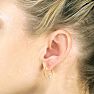 18 Karat Yellow Gold Overlay  Hoop Earrings with Swarovski Elements Crystal "X" Accent Image-4
