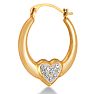 Swarovski Elements Crystal Heart Earrings in 18k Gold Overlay Image-2