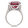Trendy 7ct Marble Ruby and Diamond Cushion Cut Ring in Sterling Silver Image-5