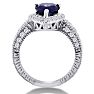 1 1/2ct Pear Shape Amethyst and Diamond Ring Crafted In Solid 14K White Gold Image-4