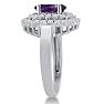 2 1/2ct Oval Amethyst and Diamond Ring in Solid 14K White Gold Image-3