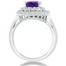 2 1/2ct Oval Amethyst and Diamond Ring in Solid 14K White Gold Image-4