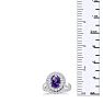 2 1/2ct Oval Amethyst and Diamond Ring in Solid 14K White Gold Image-5