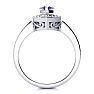 1 Carat Marquise Blue Sapphire and Diamond Ring In 14 Karat White Gold Image-3