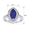 1 Carat Marquise Blue Sapphire and Diamond Ring In 14 Karat White Gold Image-5