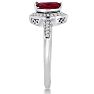 3/4ct Marquise Ruby and Diamond Ring Crafted In Solid 14K White Gold Image-3