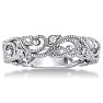 Floral Inspired Diamond Wedding Band With Diamonds In 14 Karat White Gold Image-1