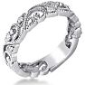 Floral Inspired Diamond Wedding Band With Diamonds In 14 Karat White Gold Image-2