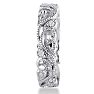 Floral Inspired Diamond Wedding Band With Diamonds In 14 Karat White Gold Image-3