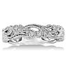 Floral Inspired Diamond Wedding Band With Diamonds In 14 Karat White Gold Image-1