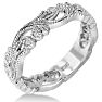 Floral Inspired Diamond Wedding Band With Diamonds In 14 Karat White Gold Image-2