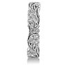Floral Inspired Diamond Wedding Band With Diamonds In 14 Karat White Gold Image-3