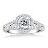 1ct Round Diamond Halo Engagement Ring Crafted In Solid 14K White Gold Image-1