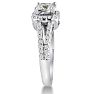 1ct Cushion Cut Diamond Halo Engagement Ring Crafted In Solid 14K White Gold Image-3