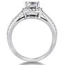 1ct Cushion Cut Diamond Halo Engagement Ring Crafted In Solid 14K White Gold Image-4