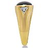 Cabochon Black Onyx and Diamond Men's Ring Crafted In Solid Yellow Gold Image-3