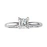 1/4 Carat Princess Diamond Solitaire Engagement Ring In Platinum Image-1
