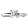 1/2 Carat Princess Diamond Solitaire Engagement Ring In Platinum Image-1