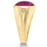 4 1/2ct Oval Created Ruby and Diamond Men's Ring Crafted In Solid Yellow Gold Image-3