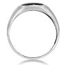 Cushion Cut Black Onyx Men's Ring Crafted In Solid 14K White Gold Image-4