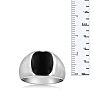 Cushion Cut Black Onyx Men's Ring Crafted In Solid 14K White Gold Image-5