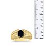 Oval Black Onyx and Diamond Men's Ring Crafted In Solid 14K Yellow Gold Image-5
