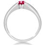 1 1/2ct Oval Created Ruby and Diamond Men's Ring Crafted In Solid White Gold Image-4