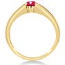 1 1/2ct Oval Created Ruby and Diamond Men's Ring Crafted In Solid Yellow Gold Image-4