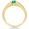 1 1/2ct Oval Created Emerald and Diamond Men's Ring Crafted In Solid 14K Yellow Gold Image-4