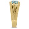 1 1/2ct Oval Blue Topaz and Diamond Men's Ring Crafted In Solid 14K Yellow Gold Image-3