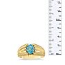 1 1/2ct Oval Blue Topaz and Diamond Men's Ring Crafted In Solid 14K Yellow Gold Image-5