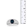 1 1/2ct Oval Created Sapphire and Diamond Men's Ring Crafted In Solid White Gold
 Image-5
