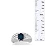 1 1/2ct Oval Created Sapphire and Diamond Men's Ring Crafted In Solid 14K White Gold
 Image-5