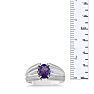 1 1/2ct Oval Amethyst and Diamond Men's Ring Crafted In Solid White Gold Image-5