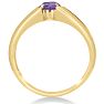 1 1/2ct Oval Amethyst and Diamond Men's Ring Crafted In Solid 14K Yellow Gold Image-4